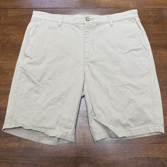 Johnnie O Neal Stretch Cotton Twill Chino Khaki Shorts Men's Size 36 Casual - Picture 1 of 10